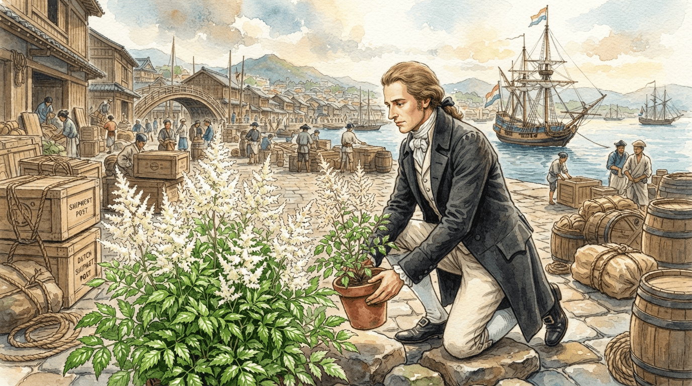 Illustrated historical scene for False-Buck's-Beard