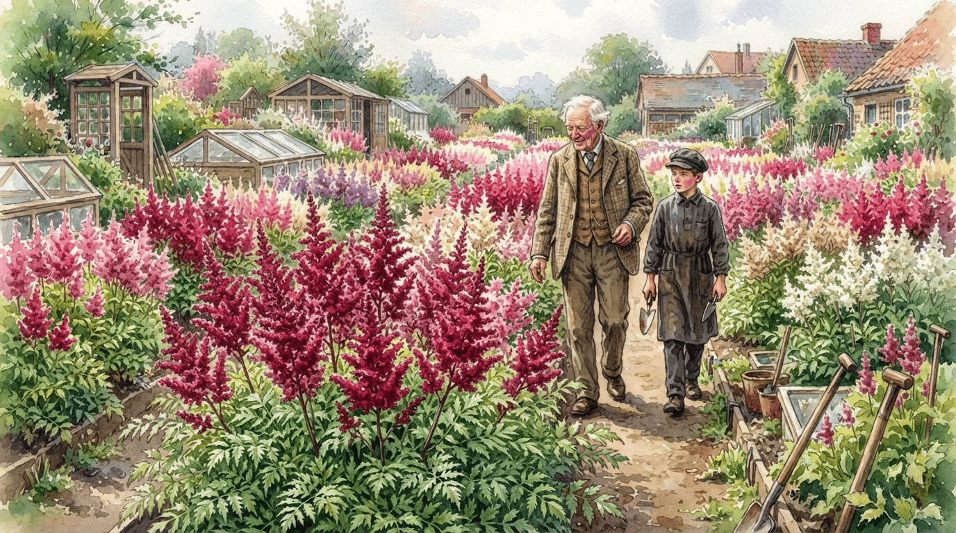 Scena storica illustrata per astilbe