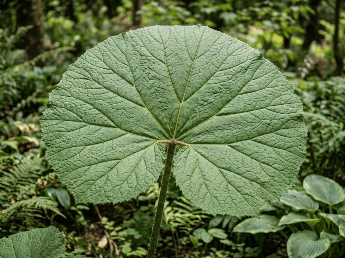 Common Astilboides — close-up of leaves and flowers