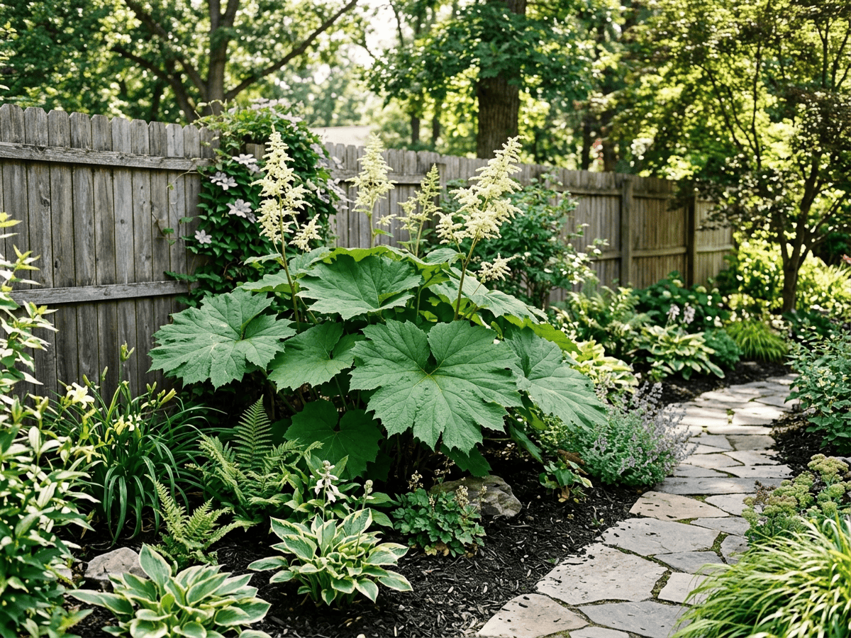 Common Astilboides in a garden setting