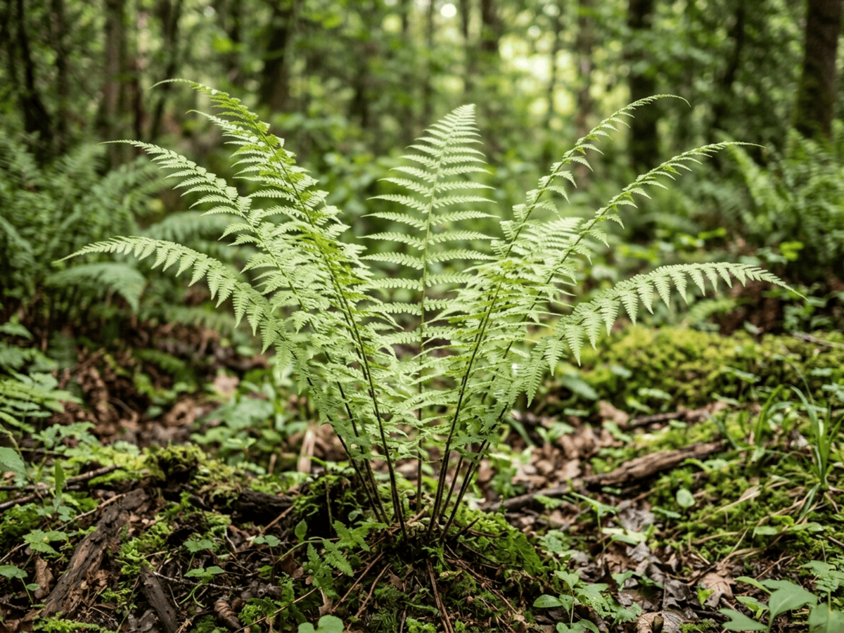 Felce femmina (Athyrium filix-femina), pianta intera