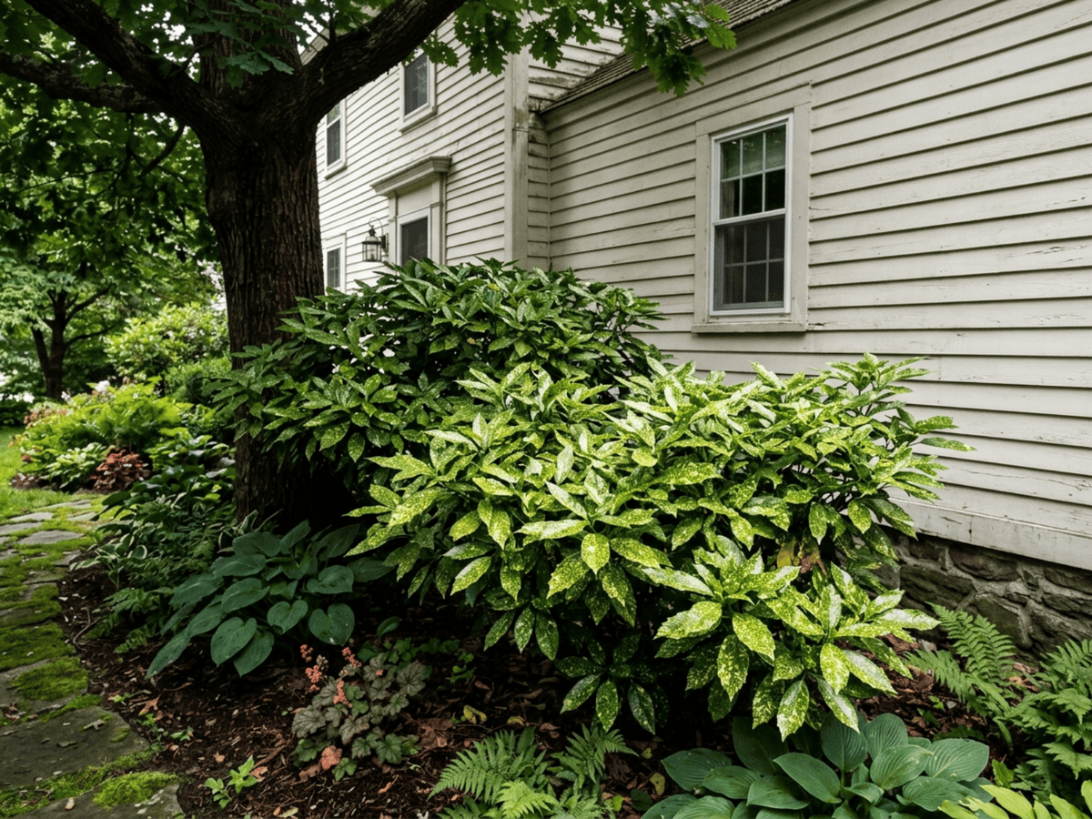 Japanische Aukube im Garten