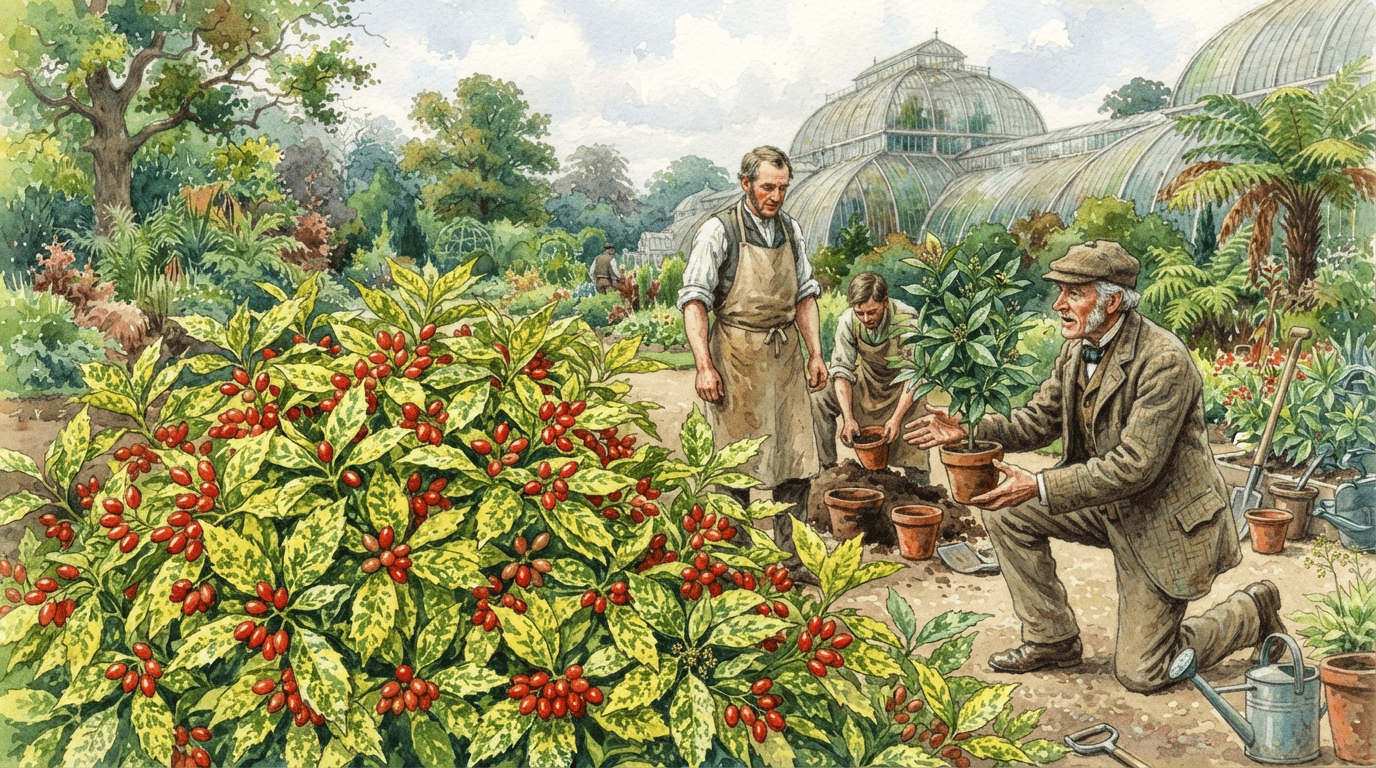 Illustrierte historische Szene zu Japanische Aukube