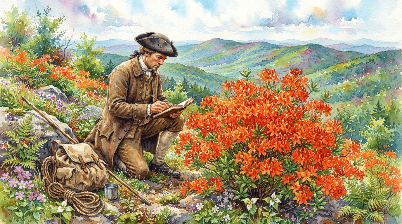 Illustrated historical scene for Oconee Azalea
