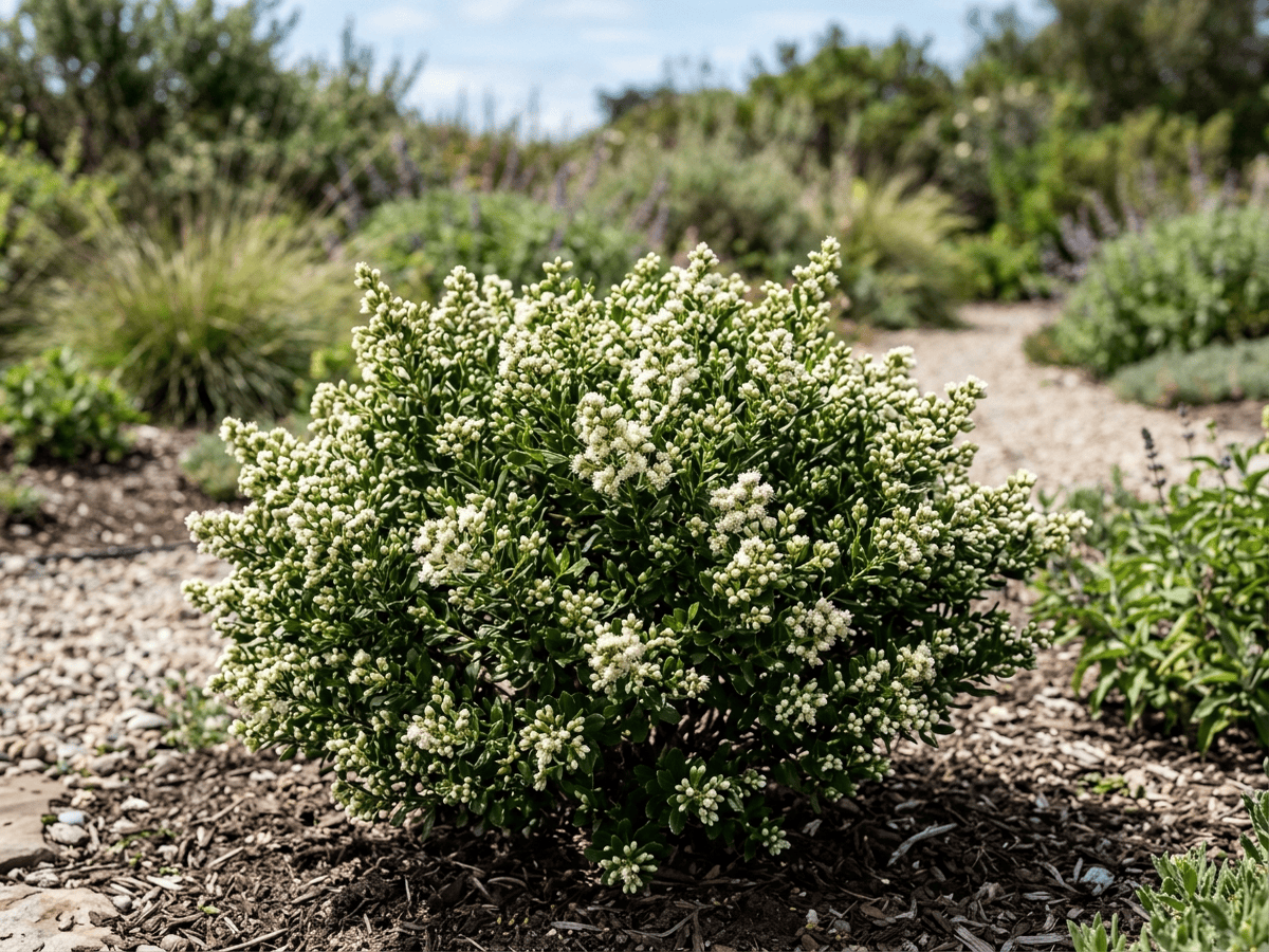 Cespuglio del coyote (Baccharis pilularis), pianta intera