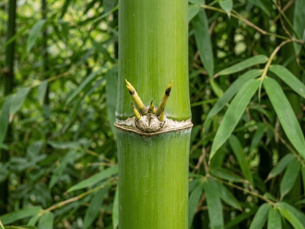 Bambù gigante — primo piano di foglie e fiori
