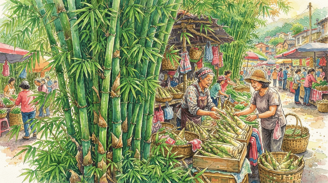Scena storica illustrata per Bambù gigante
