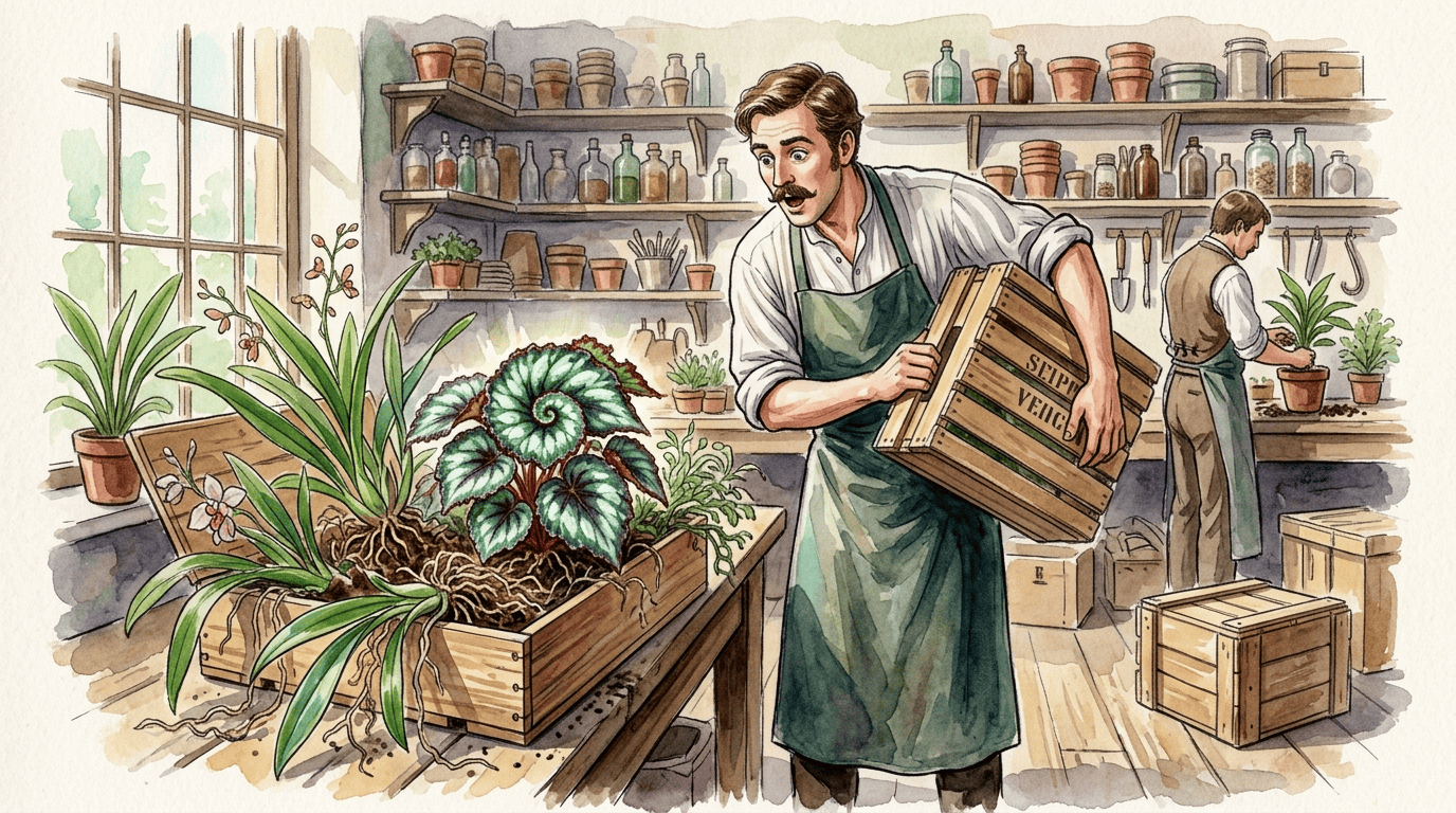 Scena storica illustrata per Begonia rex