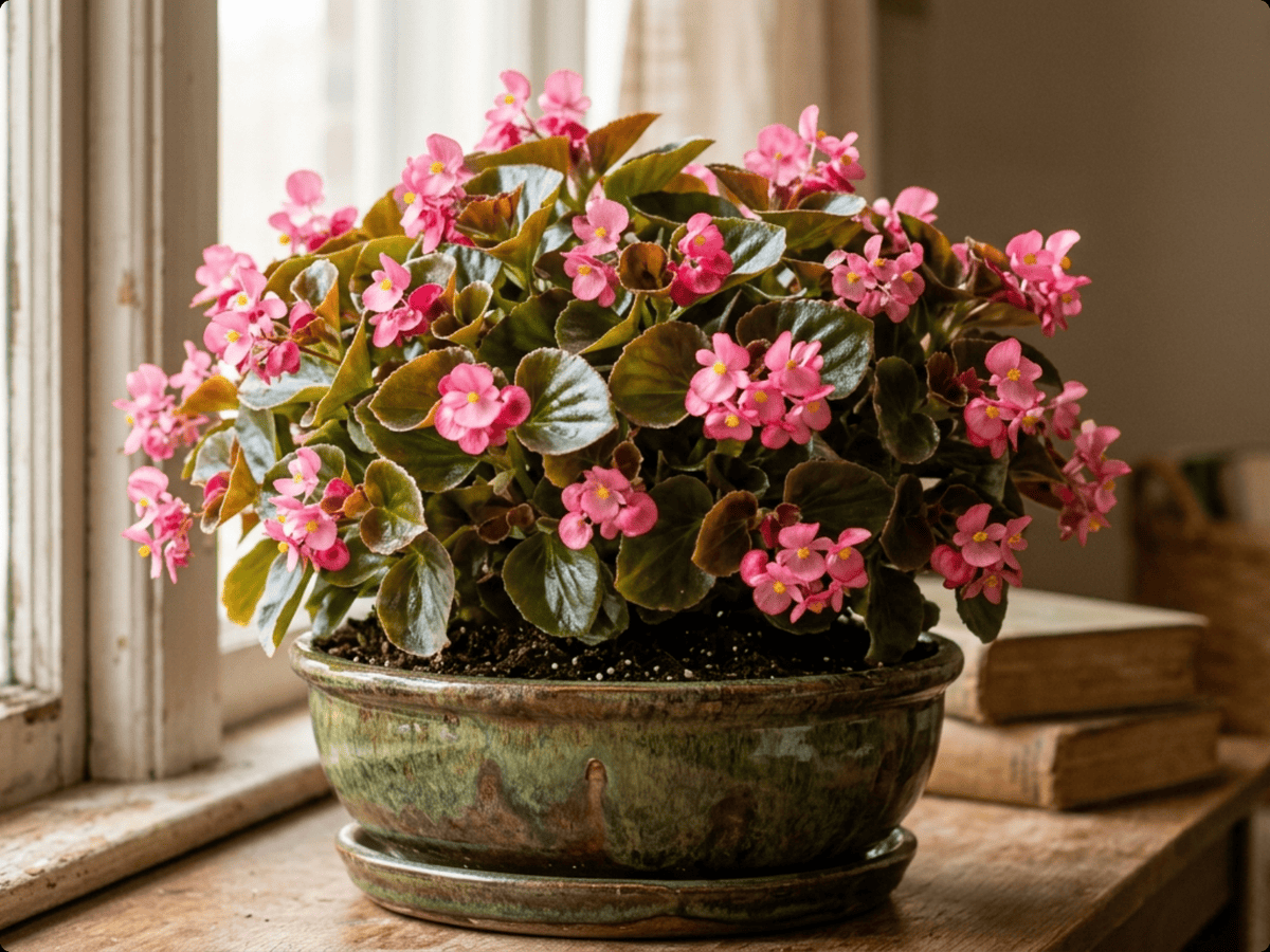 Eisbegonie (Begonia semperflorens), ganze Pflanze