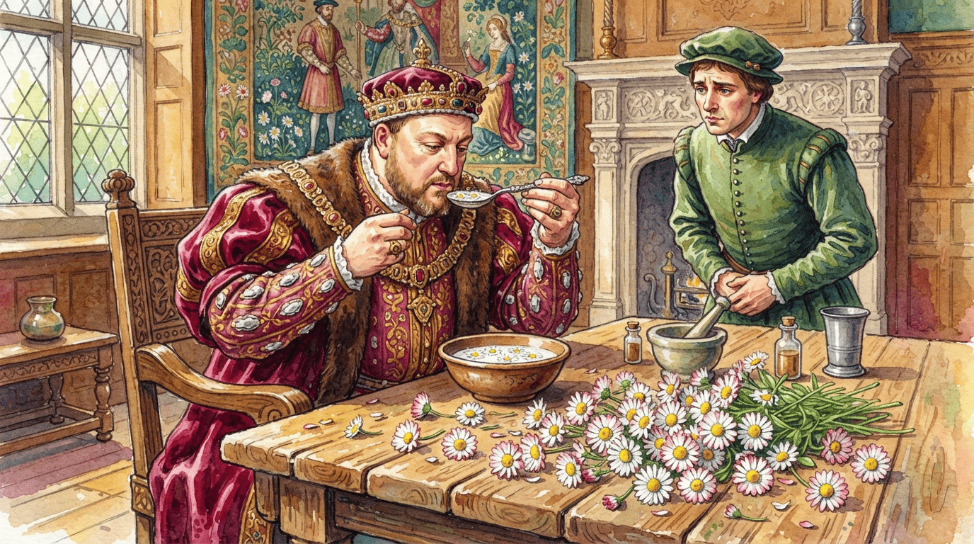 Illustrierte historische Szene zu Gänseblümchen
