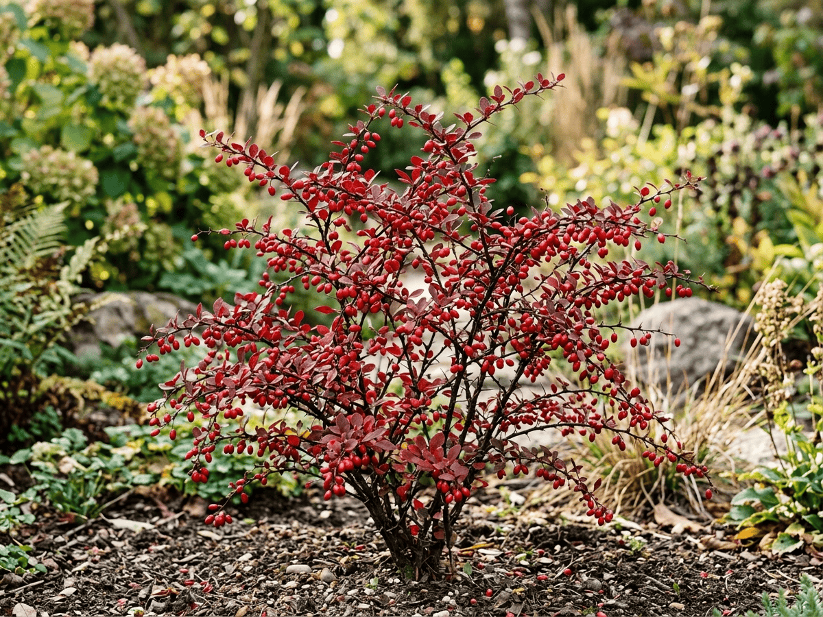 Agracejo rojo (Berberis thunbergii), planta completa