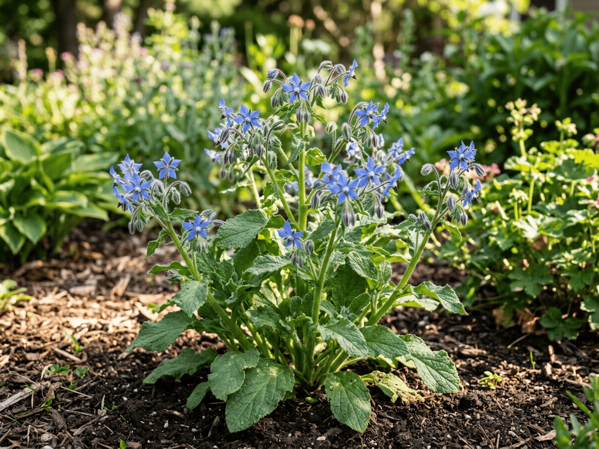 Cây lưu ly borage (Borago officinalis), toàn cây