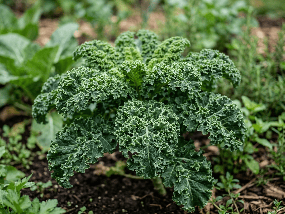 Cavolo riccio — primo piano di foglie e fiori