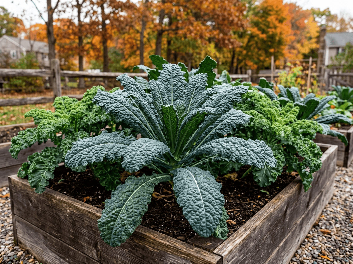 庭に植えられたケール