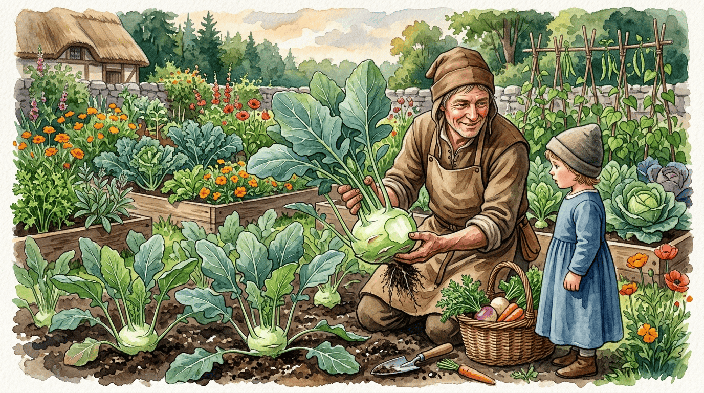 苤蓝历史场景插画