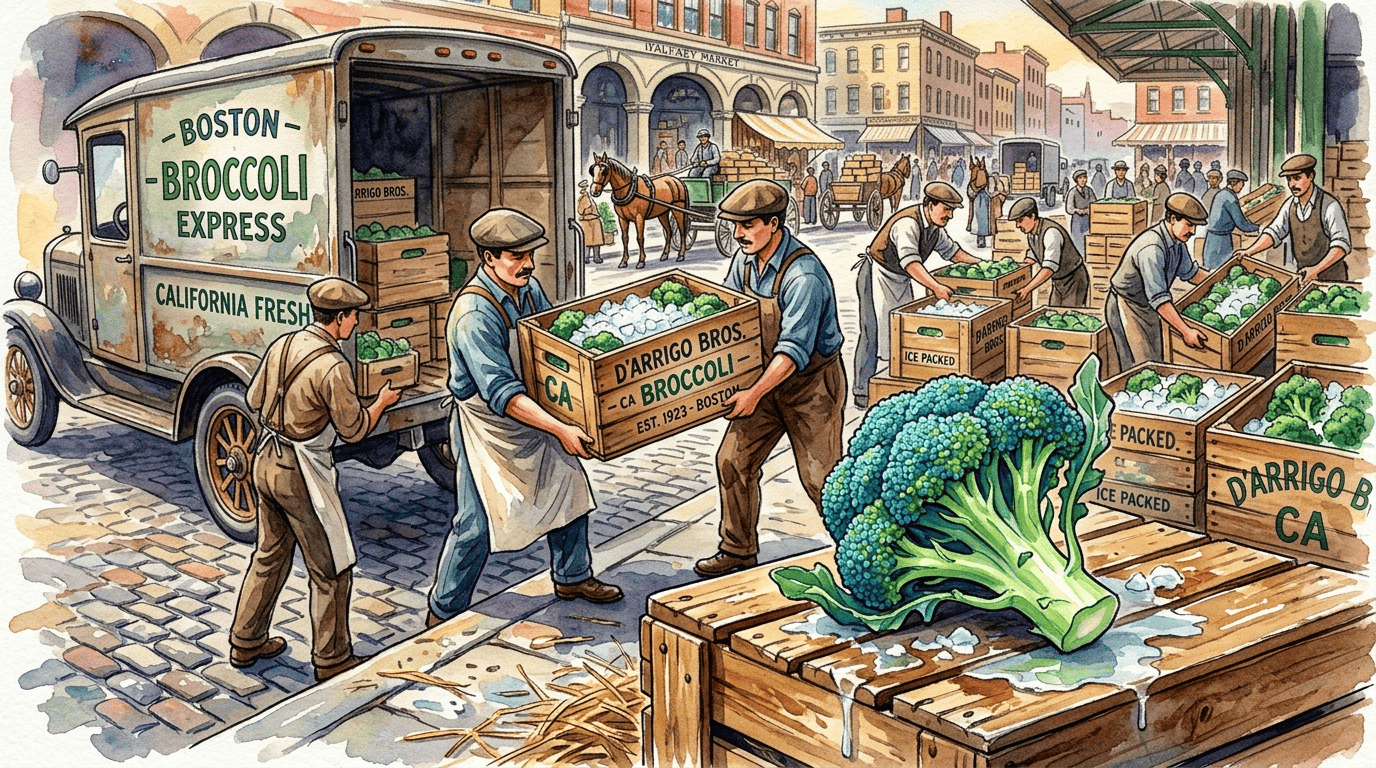 Illustrierte historische Szene zu Brokkoli