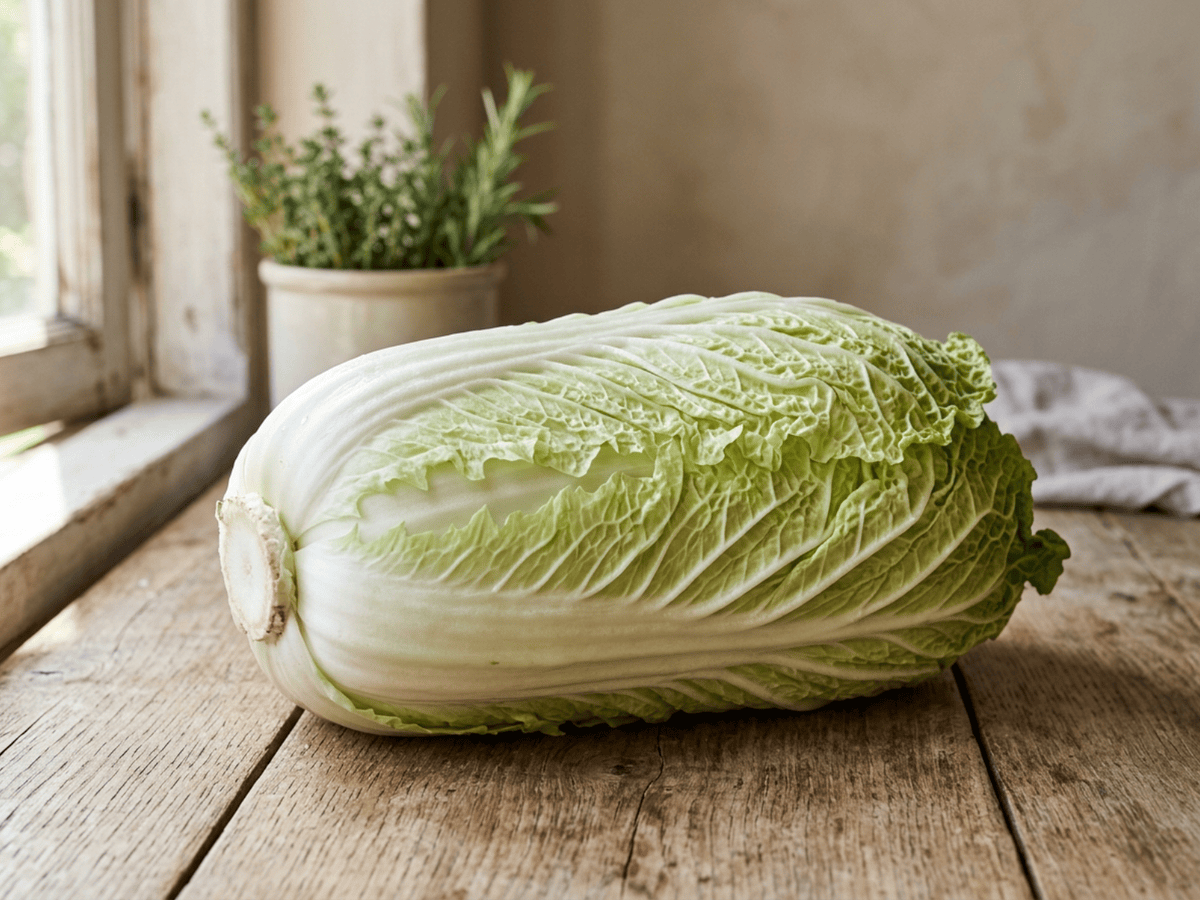 Chinakohl (Brassica rapa subsp. pekinensis), ganze Pflanze