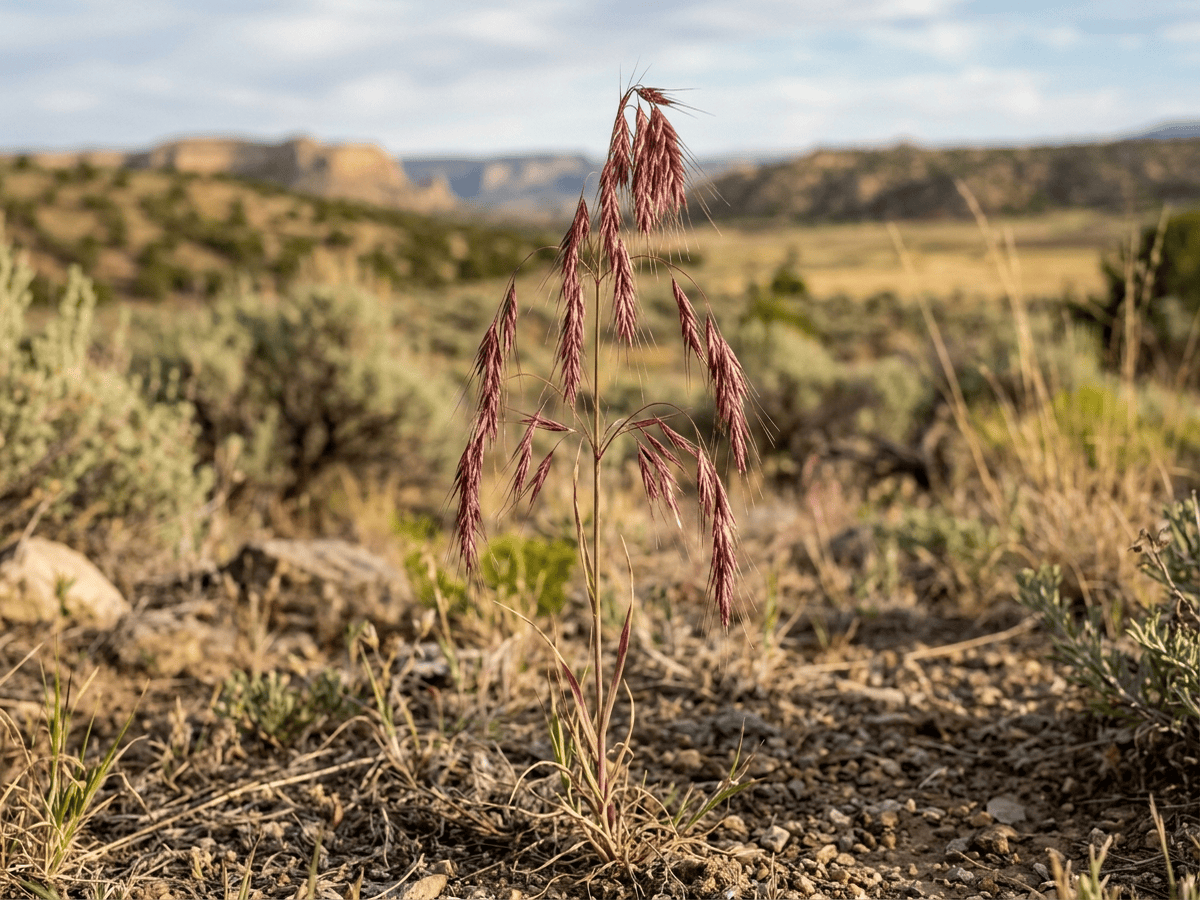 Bromo velloso (Bromus tectorum), planta completa