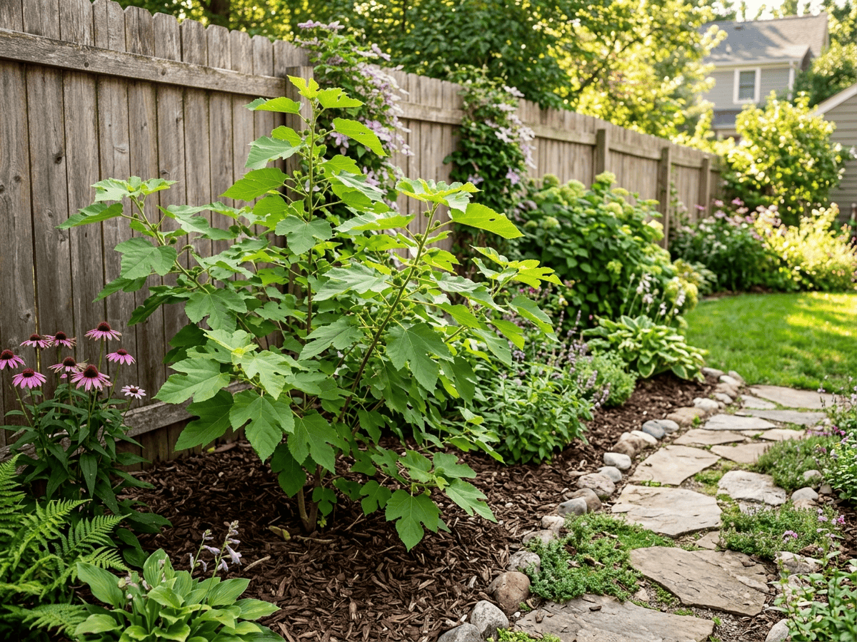 Paper Mulberry in a garden setting