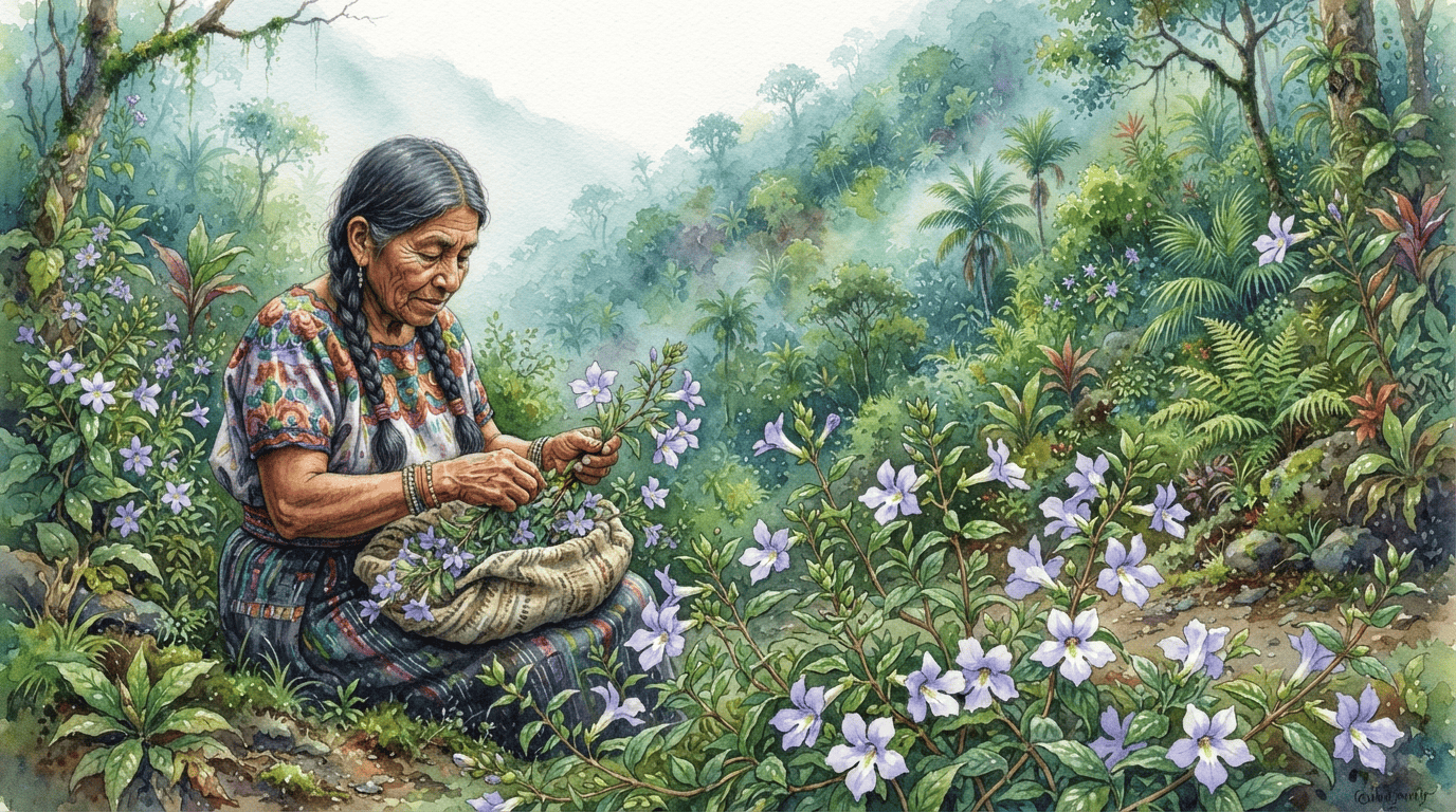 Scena storica illustrata per Browallia americana