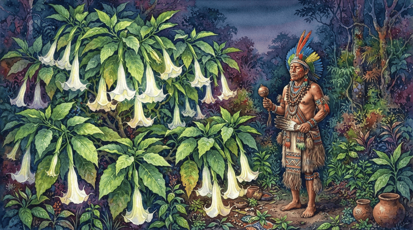 Scena storica illustrata per Tromba d'angelo profumata