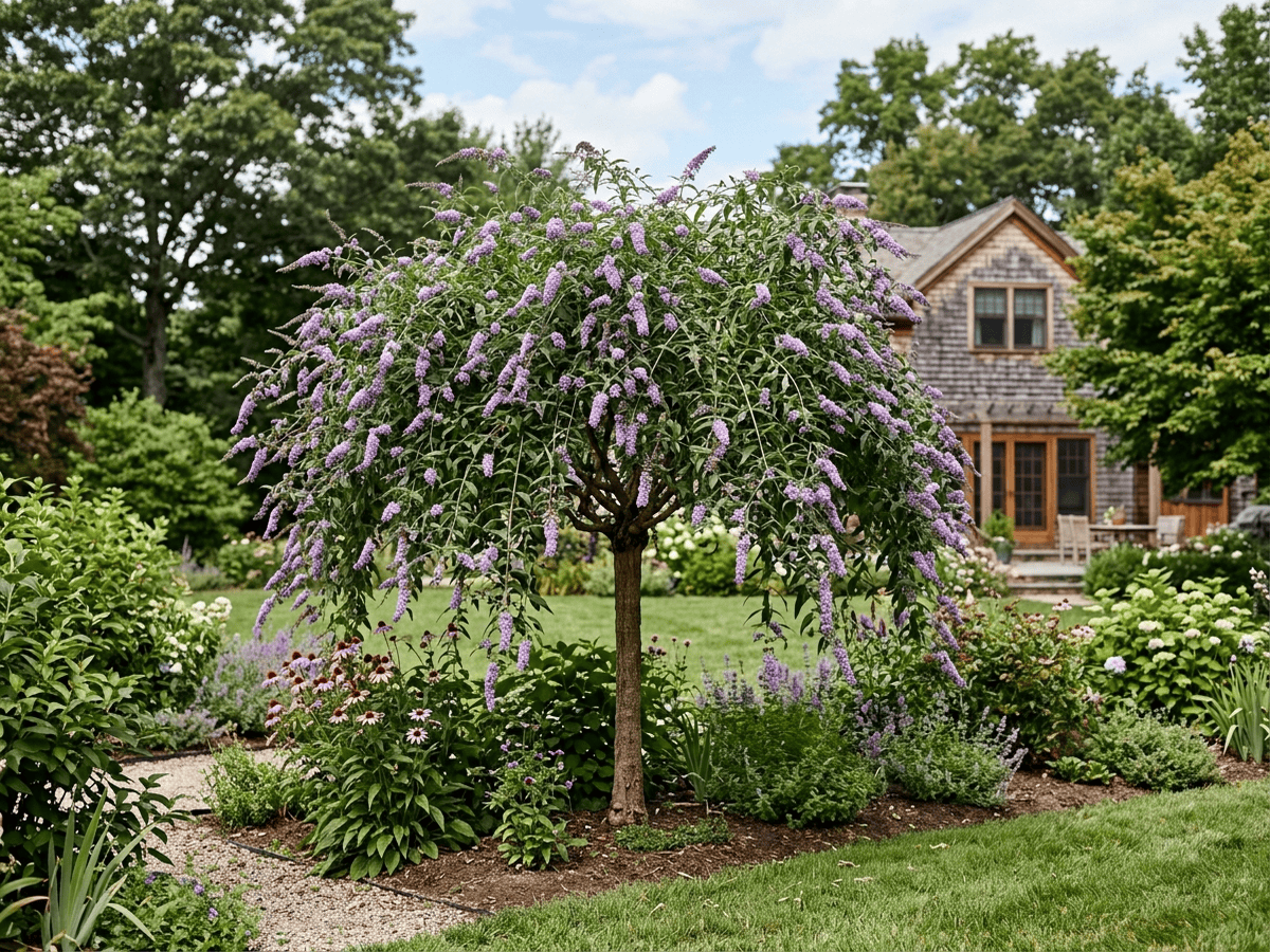 Fountain Butterfly-Bush in a garden setting