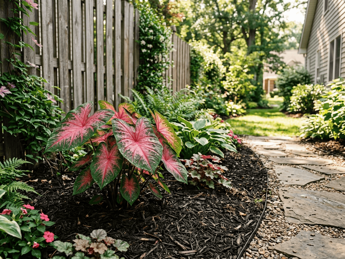 Heart Of Jesus in a garden setting