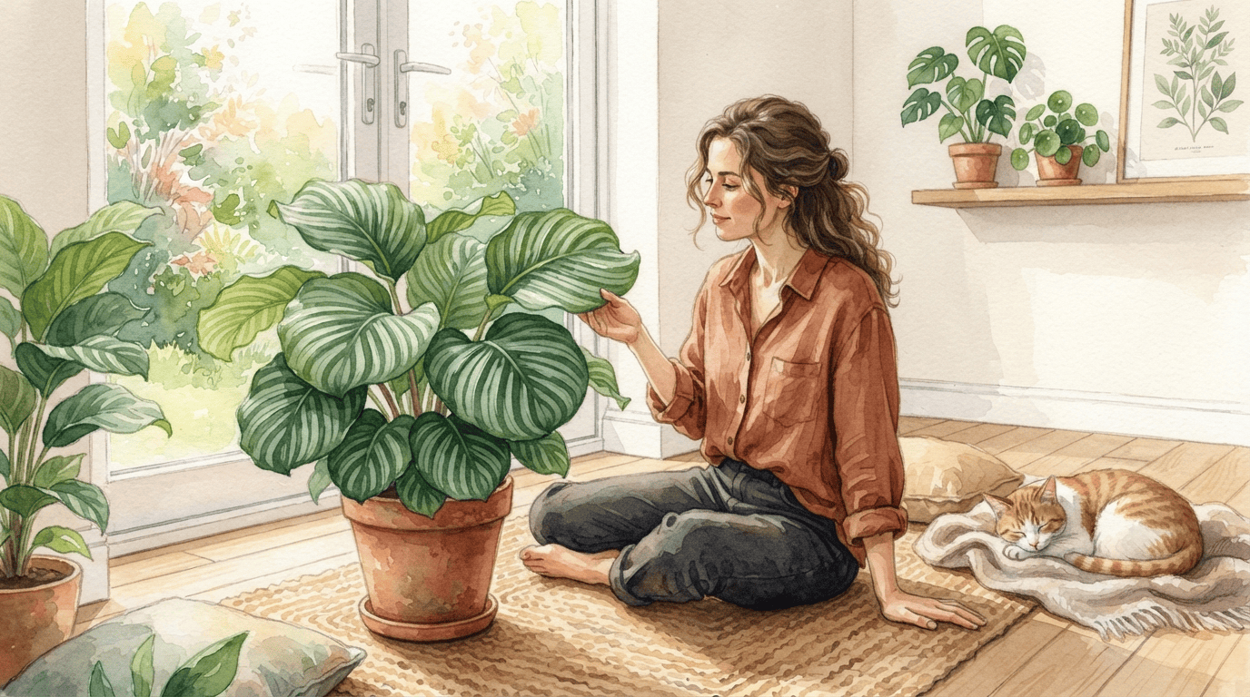 Scène historique illustrée pour Calathéa orbifolia