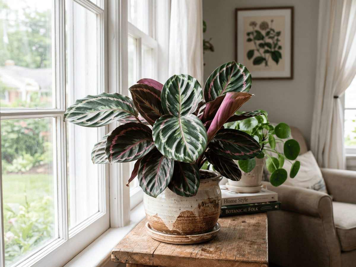 Maranta-rosa em um jardim