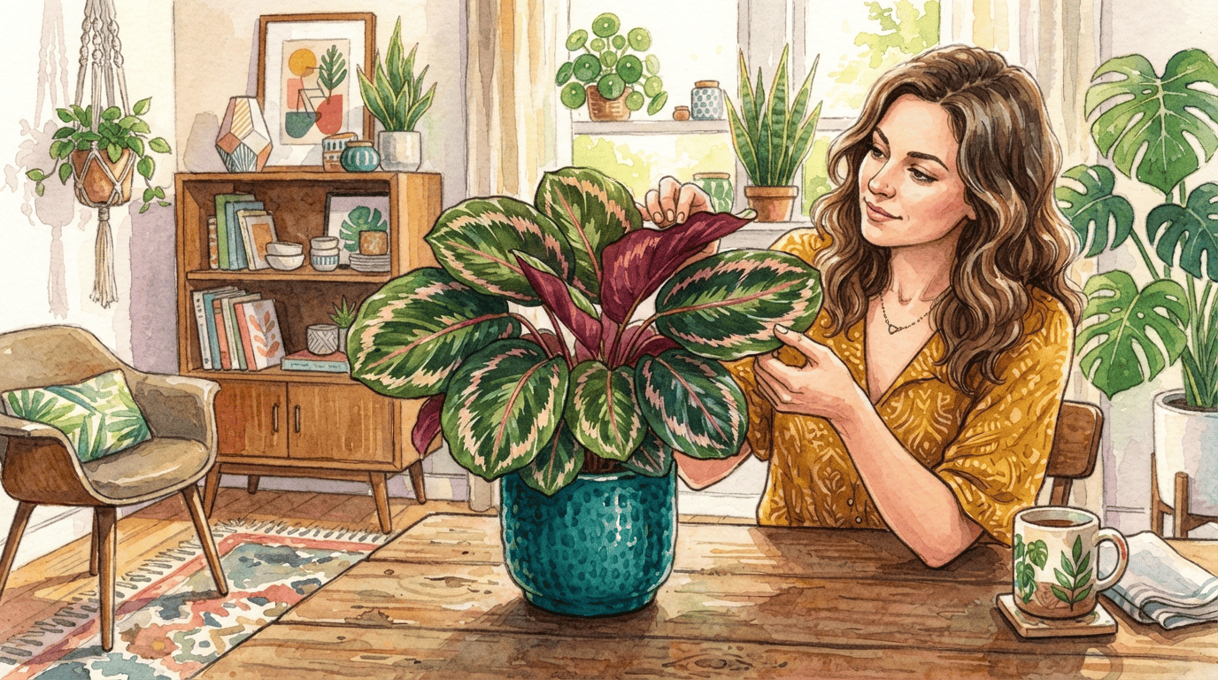 Cena histórica ilustrada de Maranta-rosa
