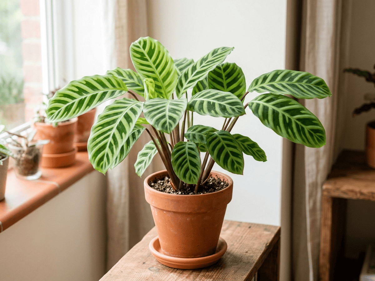 칼라데아 제브리나(Calathea zebrina) 전체 모습