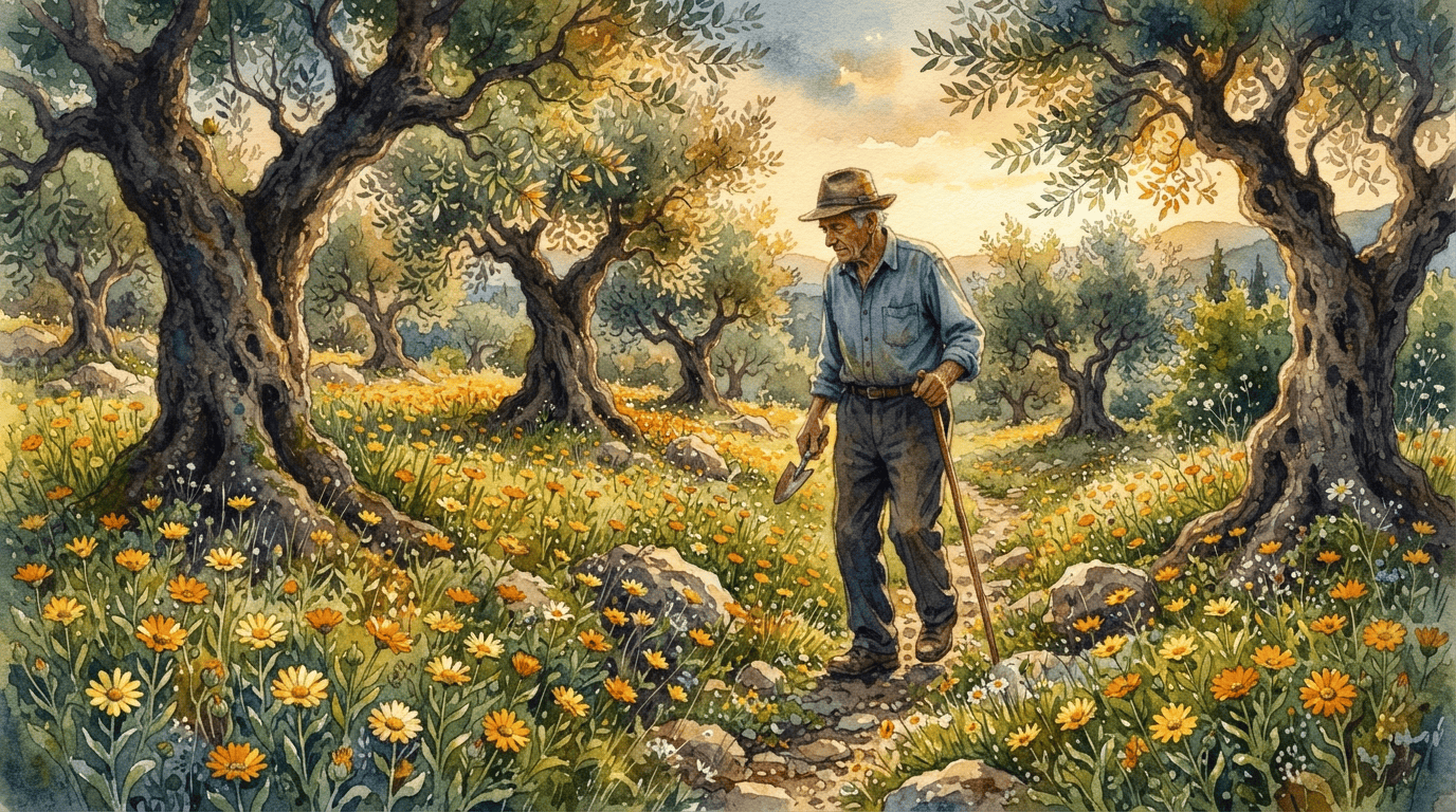 Illustrated historical scene for Field Marigold