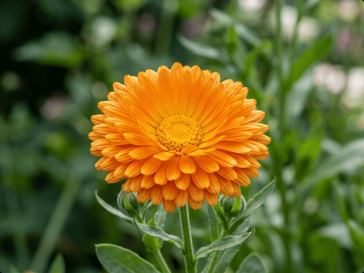 Pot Marigold — close-up of leaves and flowers