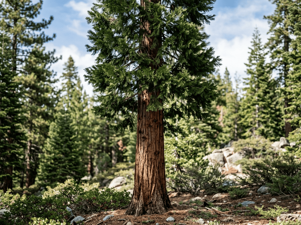 Calocedro (Calocedrus decurrens), planta inteira