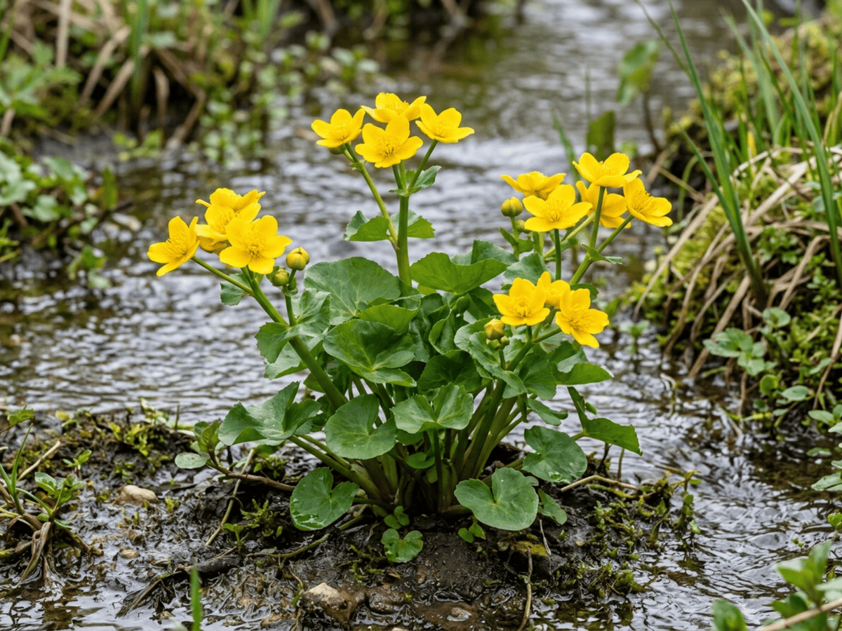 동의나물(Caltha palustris) 전체 모습