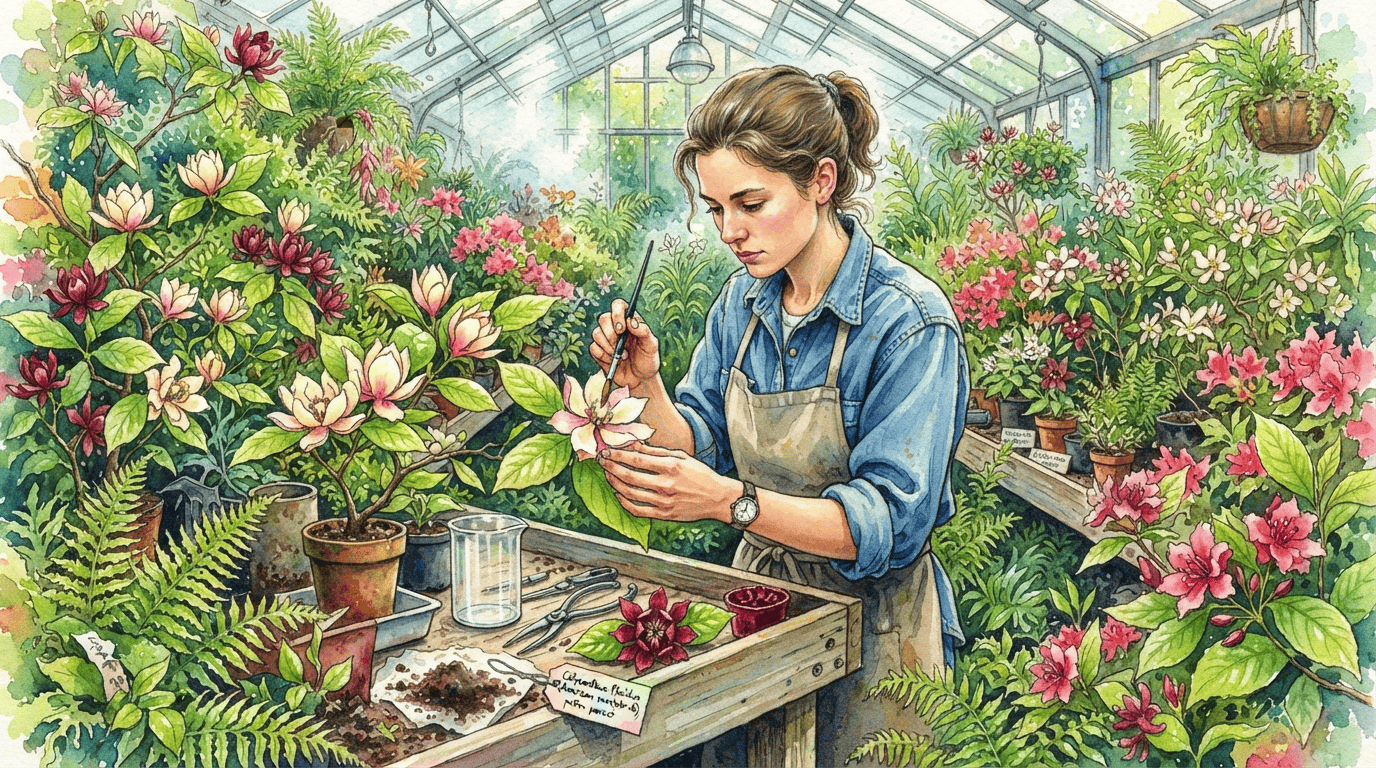 Illustrated historical scene for Chinese Sweetshrub