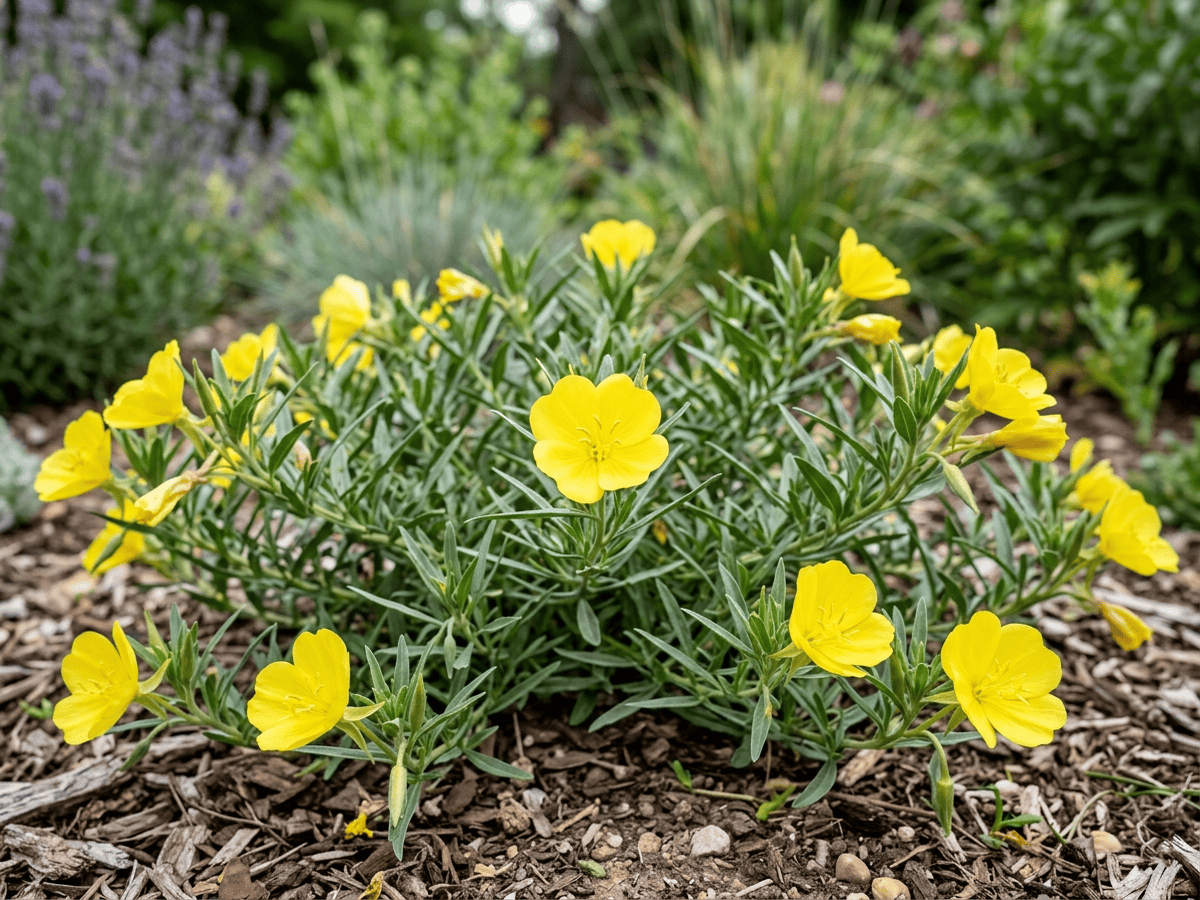 onagre à feuilles serrulées (Calylophus drummondianus), plante entière