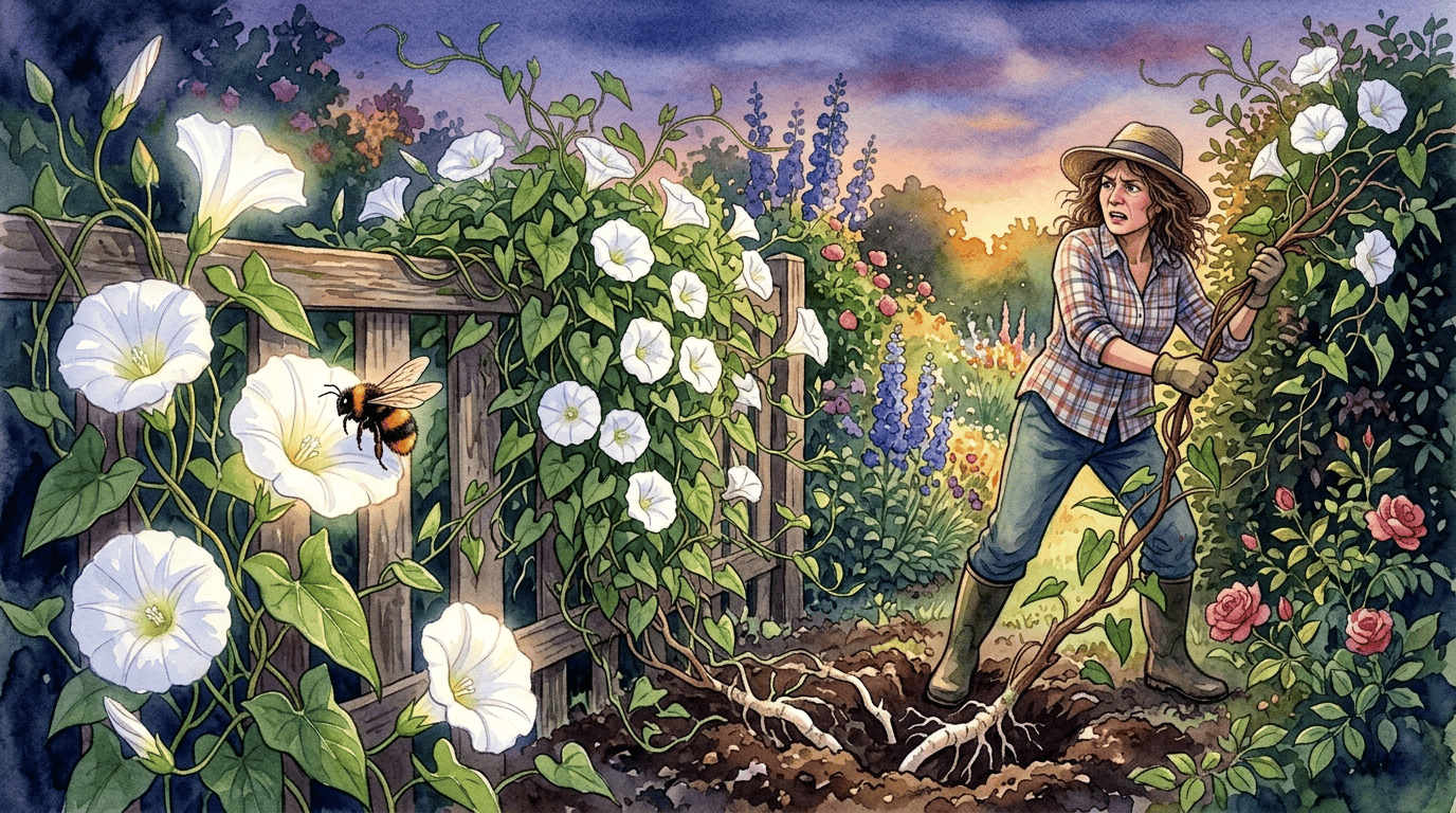 Illustrated historical scene for Hedge Bindweed