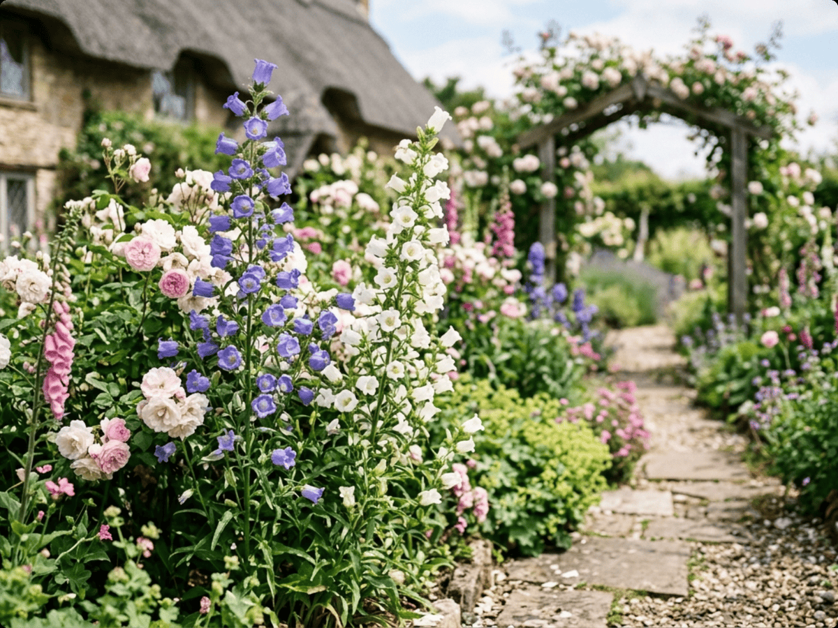 Campanule carillon dans un jardin