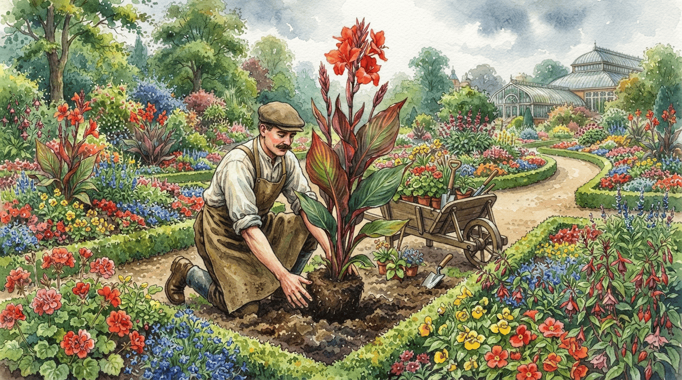 Illustrated historical scene for Canna Lily