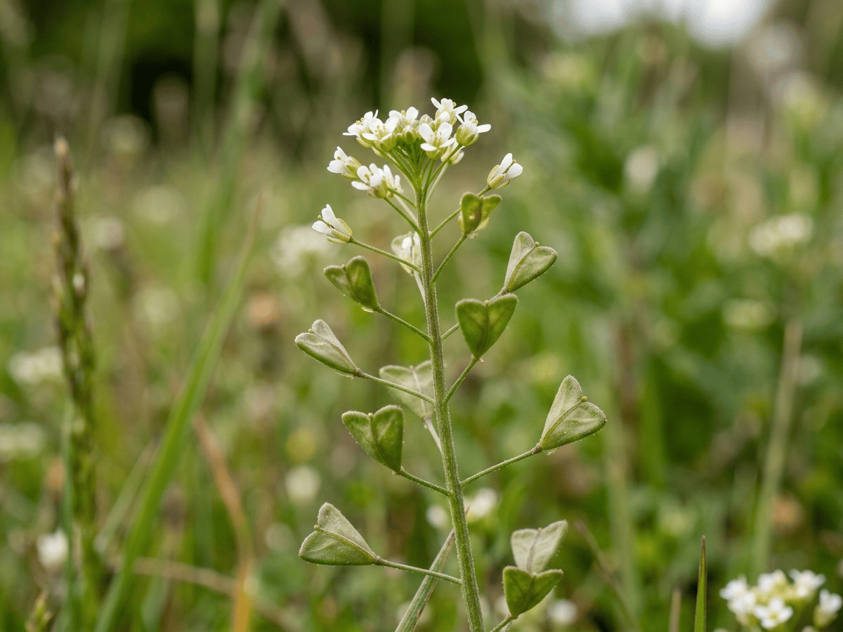 Shepherd's-Purse — close-up of leaves and flowers