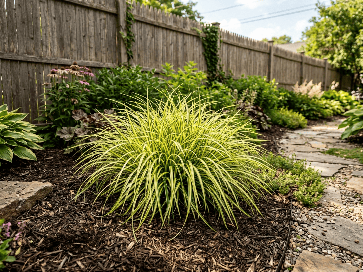 Goldrand-Segge im Garten