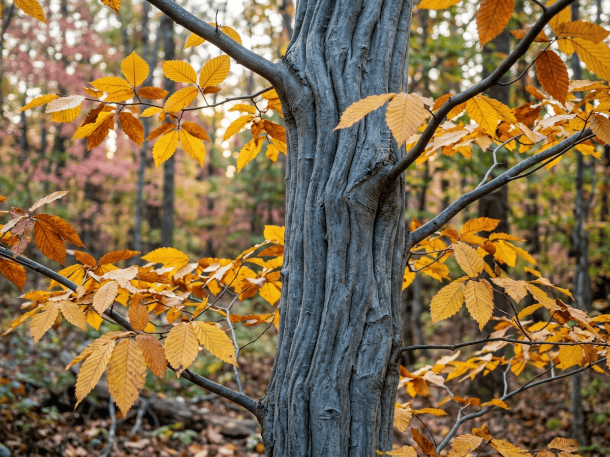 American Hornbeam — close-up of leaves and flowers