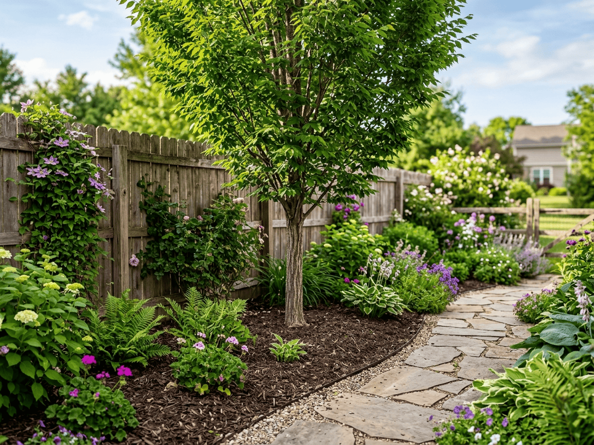 American Hornbeam in a garden setting