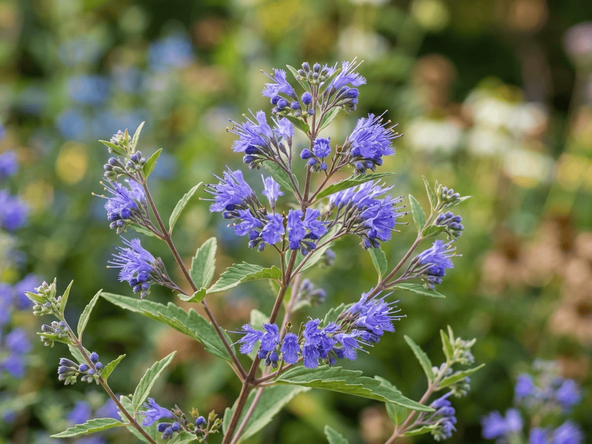 Sparrige Bartblume — Nahaufnahme von Blättern und Blüten