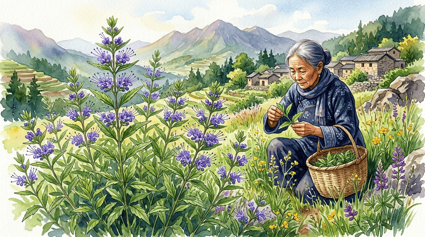 Illustrierte historische Szene zu Sparrige Bartblume
