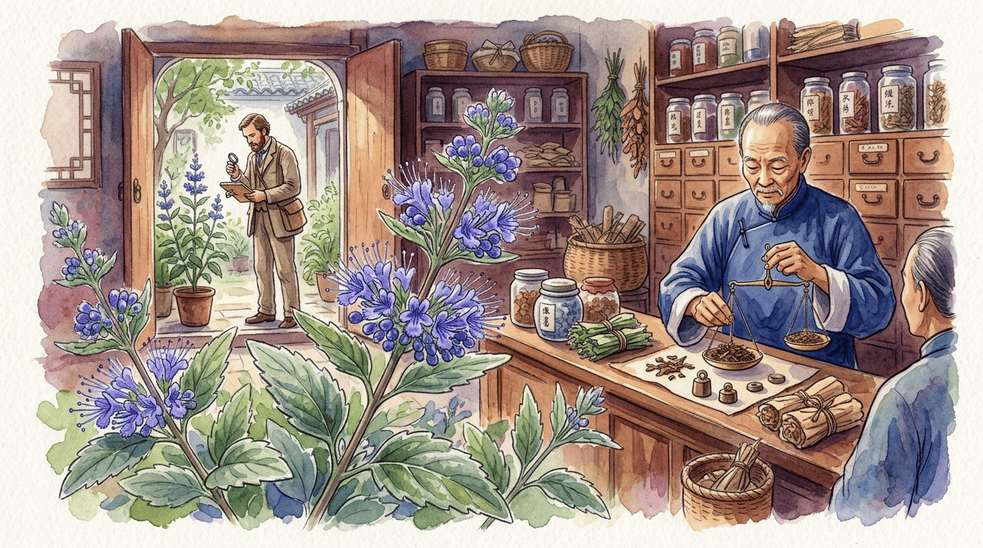 Illustrierte historische Szene zu Graue Bartblume