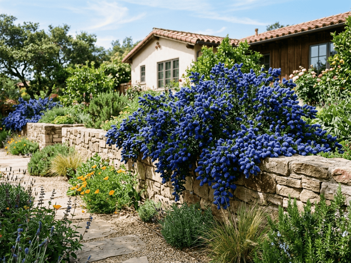 Santa Barbara Ceanothus in a garden setting
