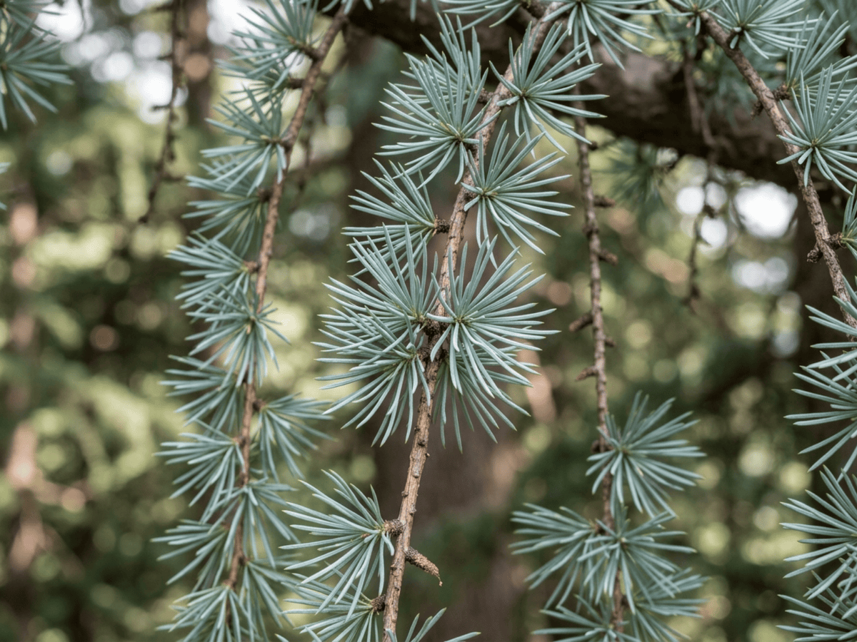 Deodar Cedar — close-up of leaves and flowers