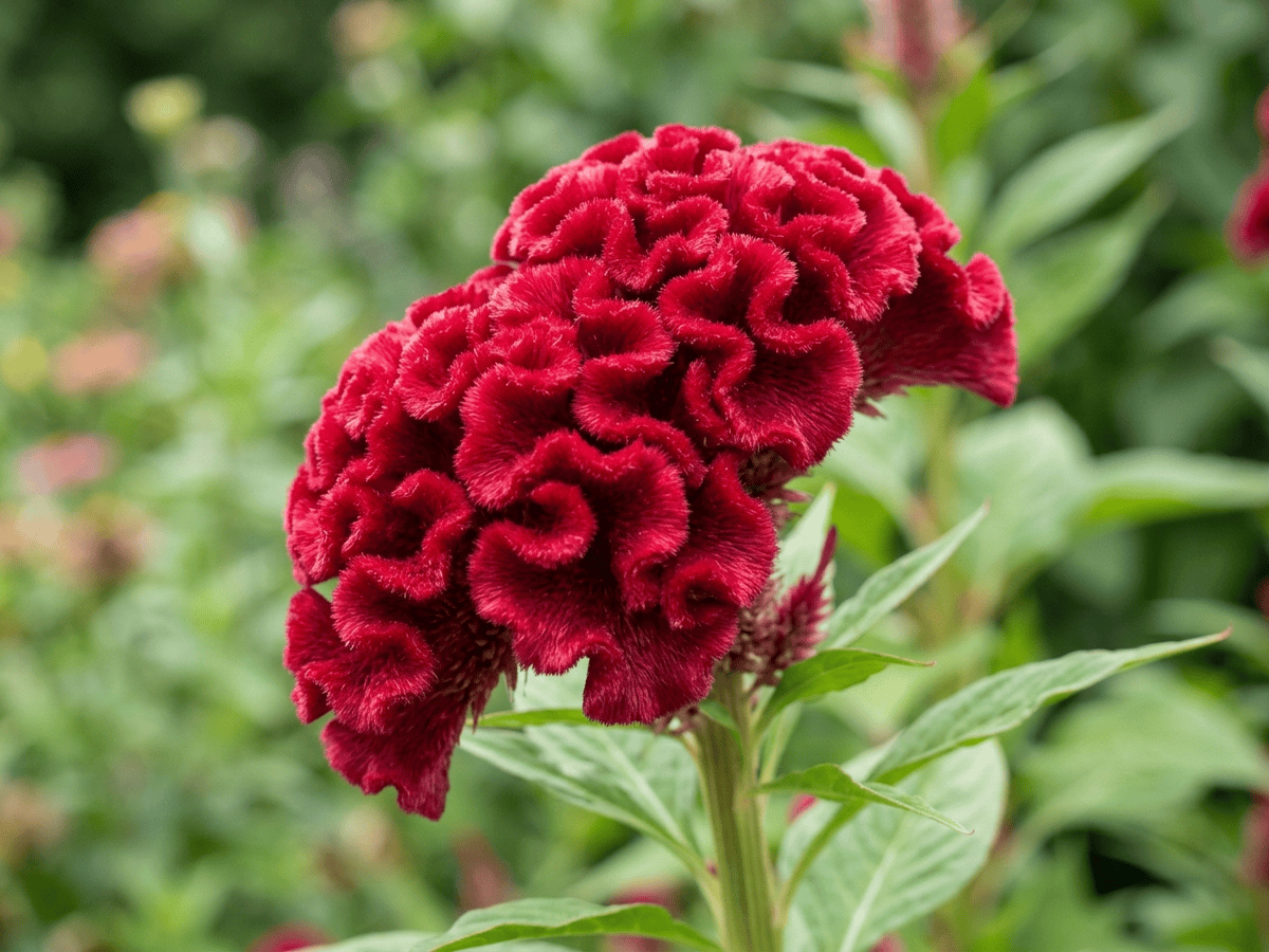 Crested Cockscomb — close-up of leaves and flowers